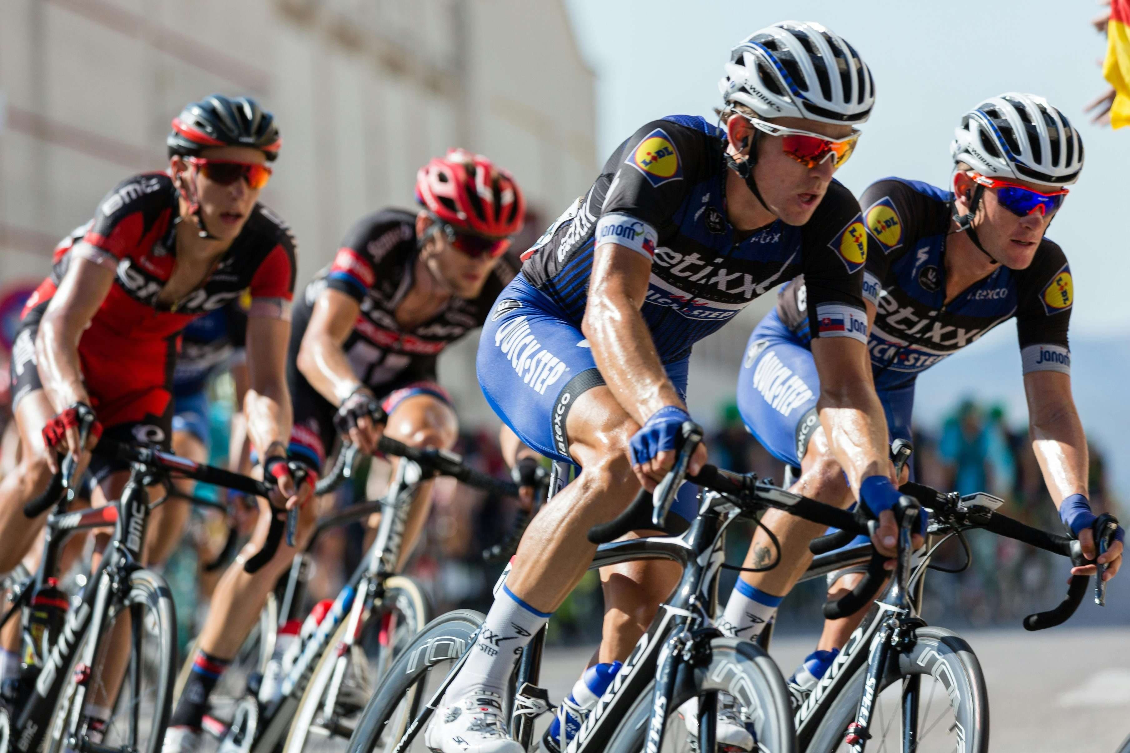 Group of cyclists during a competition